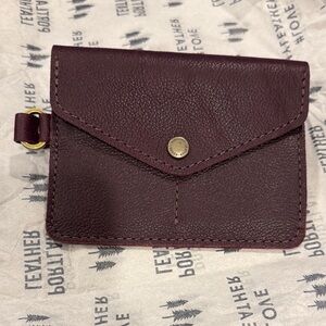 Portland Leather Plum passport wristlet Card Holder